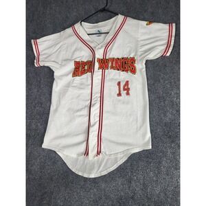 Vintage Augusta Sportswear Red Wings Baseball‎ Jersey Button Up #14 Men Adult S